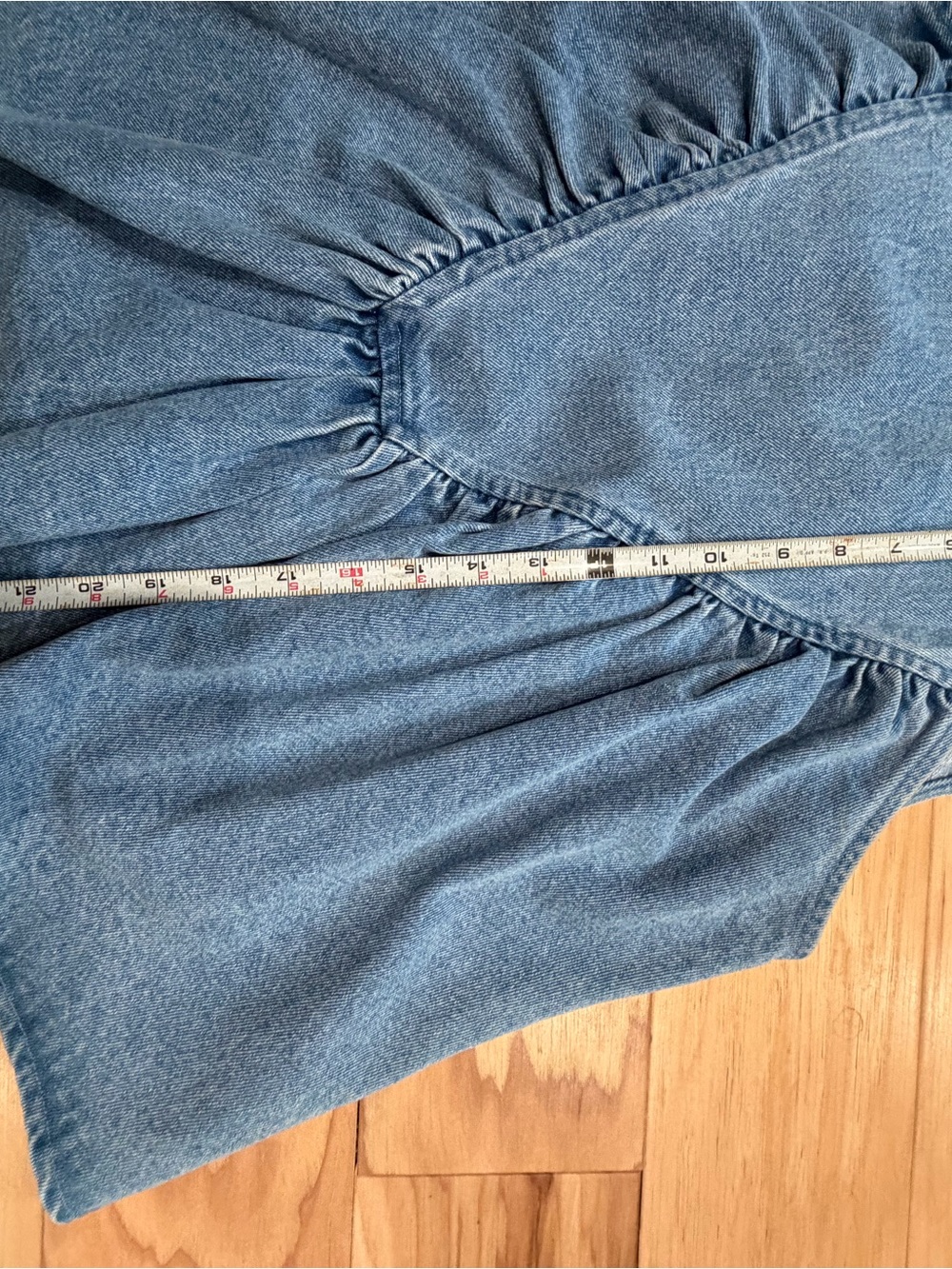Anthropologie Mare Mare Denim Babydoll Ruffle Tank Top Sz M Cottagecore Western - Picture 6 of 6